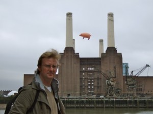 Me and Battersea Power Station in happier times (I'm on the ground!)